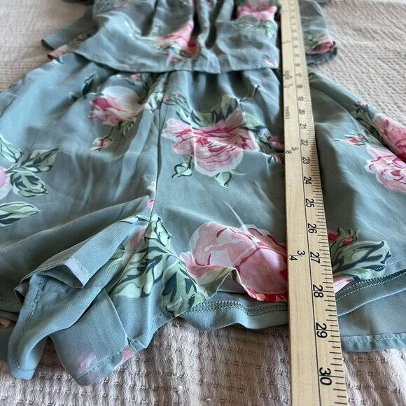 Show Me Your Mumu Off Shoulder Romper Womens XS Blue Pink Floral Boho Festival - Picture 13 of 15